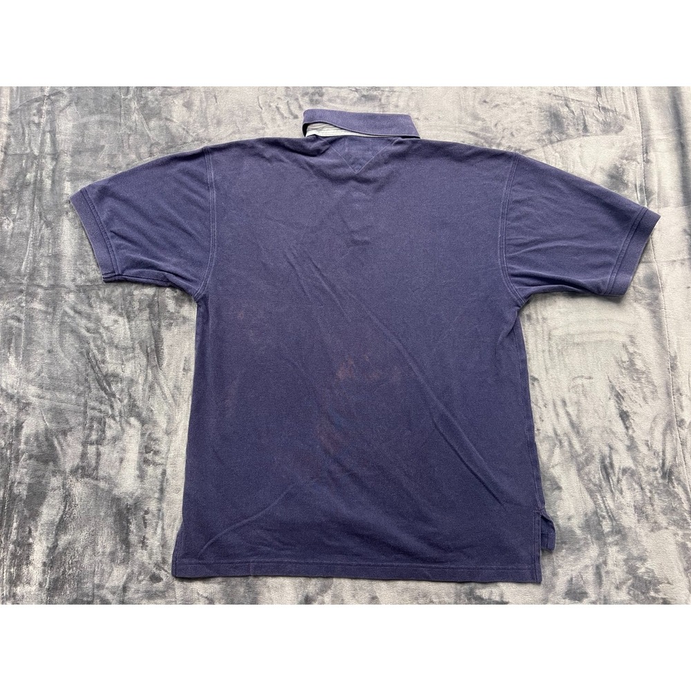 Tommy Hilfiger Polo Shirt Mens Large Navy Blue Cotton Golf Resort Wear Tennis - Picture 2 of 8